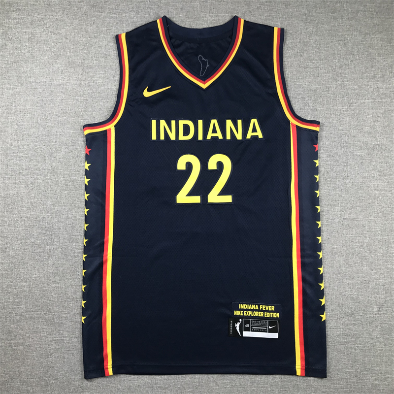 Men Indiana Pacers #22 Clark Drak Blue Nike 2024 NBA Jersey style 1